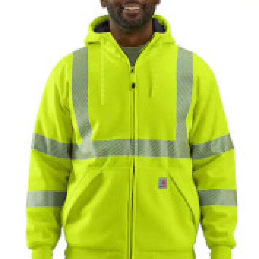 High-Visibility Loose Fit Midweight Thermal-Lined Full-zip Class 3 Sweatshirt (In-store Prices May Be Lower)