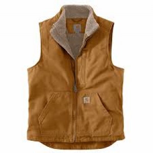 104277 Washed Duck Sherpa-Lined Mock-neck Vest In Store Prices May Be Lower Please Call